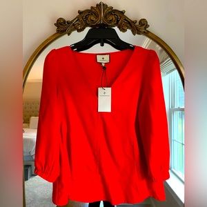 Pomander Place Poppy Red Hollis Blouse
